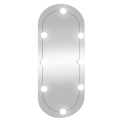 Vidaxl wandspiegel met led's ovaal 35x80 cm glas