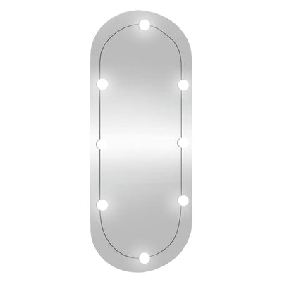 Vidaxl wandspiegel met led's ovaal 40x90 cm glas