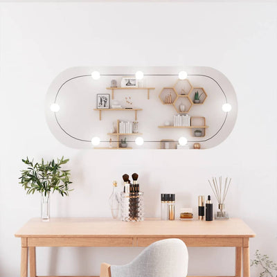 Vidaxl wandspiegel met led's ovaal 40x90 cm glas