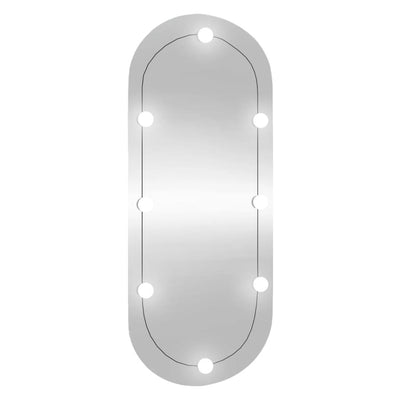 Vidaxl wandspiegel met led's ovaal 45x100 cm glas