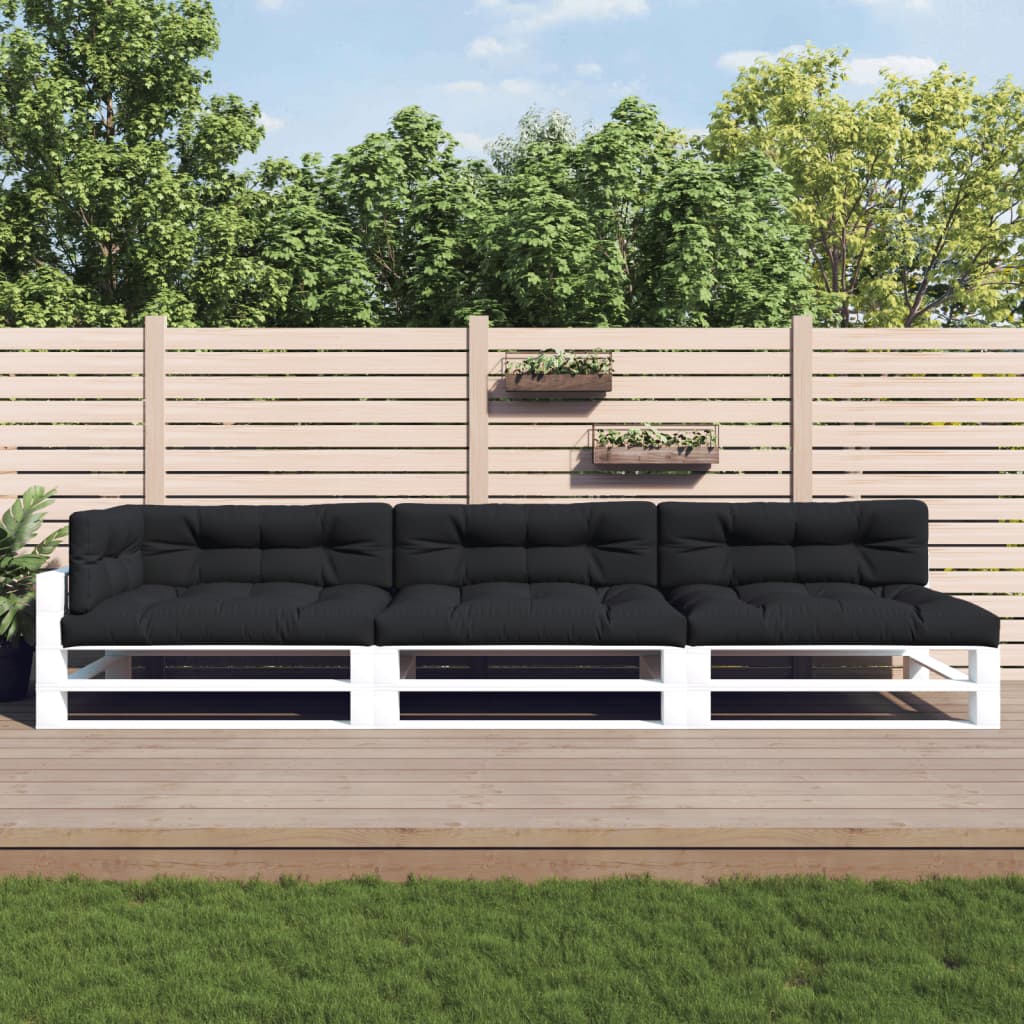 VidaXL Palletkussens 7 st stof zwart