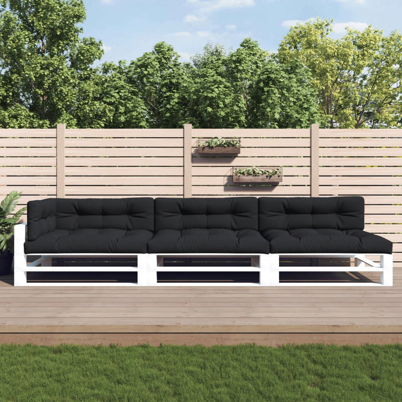 VidaXL Palletkussens 7 st stof zwart