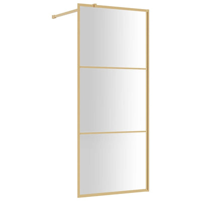 Vidaxl inloopdouchewand transparant 80x195 cm esg-glas goudkleurig