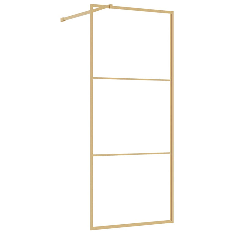 Vidaxl inloopdouchewand transparant 80x195 cm esg-glas goudkleurig