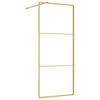 Vidaxl inloopdouchewand transparant 90x195 cm esg-glas goudkleurig
