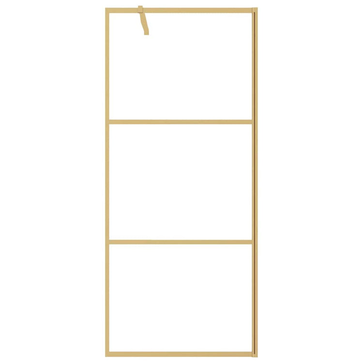 Vidaxl inloopdouchewand transparant 90x195 cm esg-glas goudkleurig