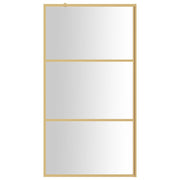 VidaXL Inloopdouchewand transparant 115x195 cm ESG-glas goudkleurig - afbeelding 3