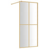 Vidaxl inloopdouchewand transparant 80x195 cm esg-glas goudkleurig