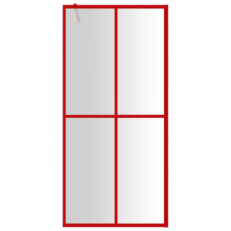 Vidaxl inloopdouchewand transparant 90x195 cm esg-glas rood