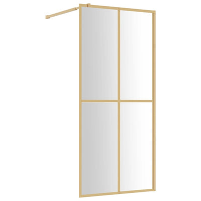 Vidaxl inloopdouchewand transparant 90x195 cm esg-glas goudkleurig