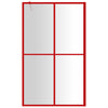 VidaXL Inloopdouchewand transparant 118x195 cm ESG-glas rood