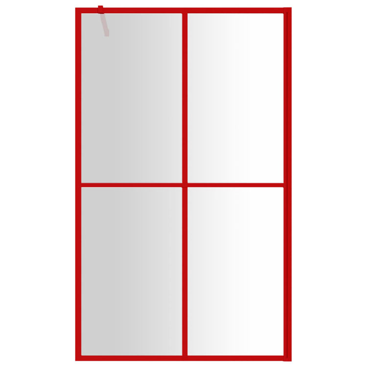 VidaXL Inloopdouchewand transparant 118x195 cm ESG-glas rood