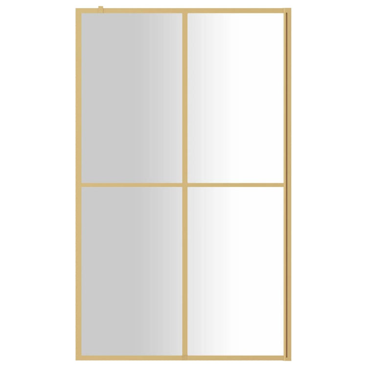VidaXL Inloopdouchewand transparant 118x195 cm ESG-glas goudkleurig