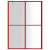VidaXL Inloopdouchewand transparant 140x195 cm ESG-glas rood