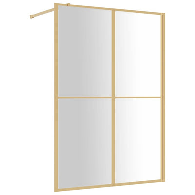 VidaXL Inloopdouchewand transparant 140x195 cm ESG-glas goudkleurig