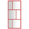 Vidaxl inloopdouchewand transparant 90x195 cm esg-glas rood