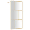 Vidaxl inloopdouchewand transparant 90x195 cm esg-glas goudkleurig
