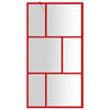 Vidaxl inloopdouchewand transparant 100x195 cm esg-glas rood