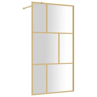 Vidaxl inloopdouchewand transparant 100x195 cm esg-glas goudkleurig