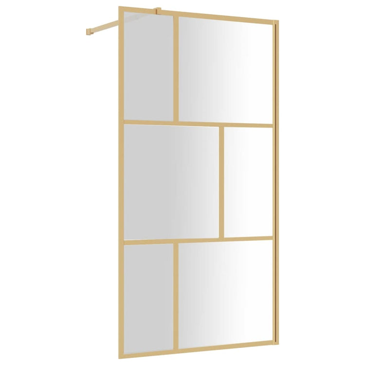 Vidaxl inloopdouchewand transparant 100x195 cm esg-glas goudkleurig