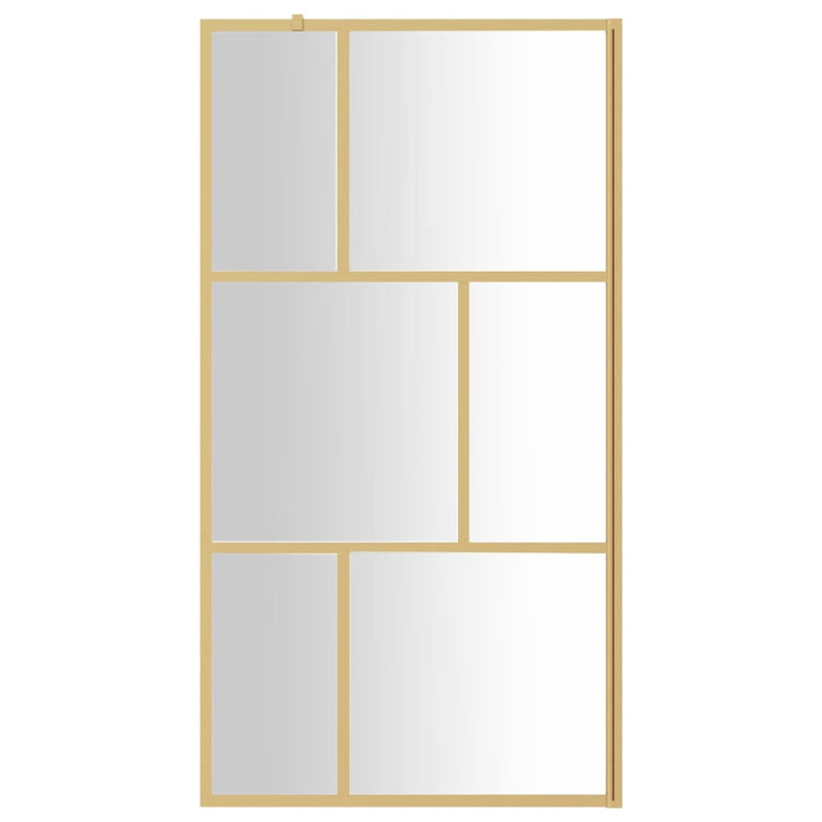 Vidaxl inloopdouchewand transparant 100x195 cm esg-glas goudkleurig