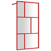 VidaXL Inloopdouchewand transparant 115x195 cm ESG-glas rood