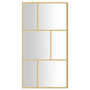 VidaXL Inloopdouchewand transparant 115x195 cm ESG-glas goudkleurig - afbeelding 3