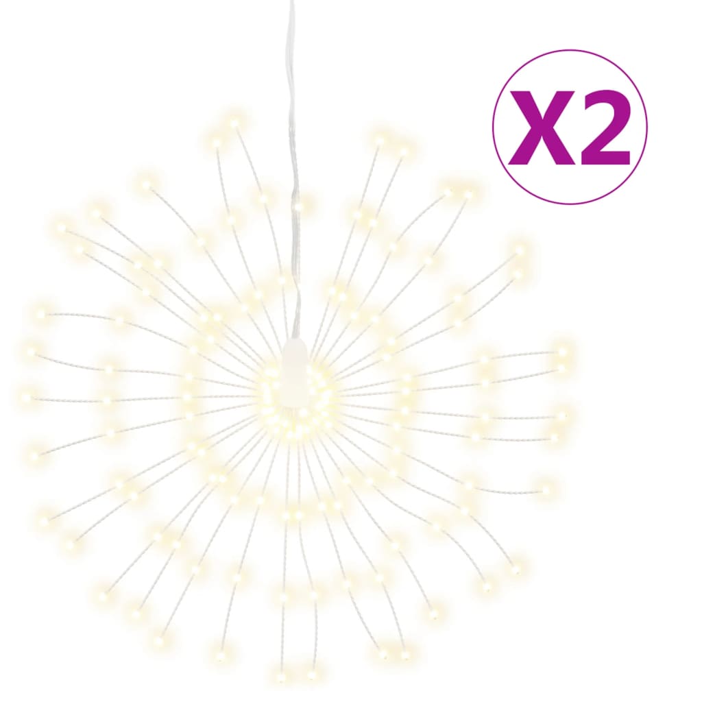 Vidaxl kerstverlichting vuurwerk 2 st 140 warmwitte led's 17 cm