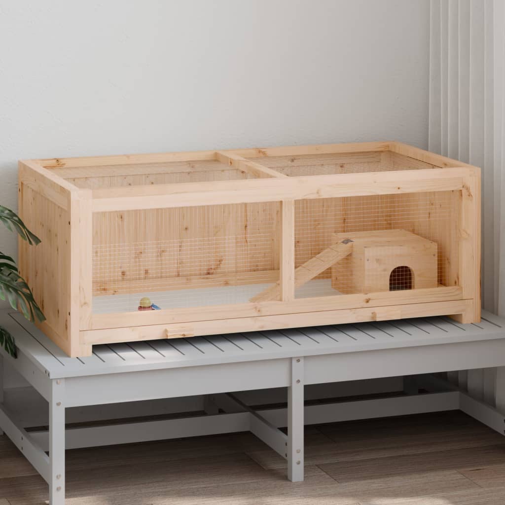 VidaXL Hamsterkooi 104x52x38 cm massief vurenhout