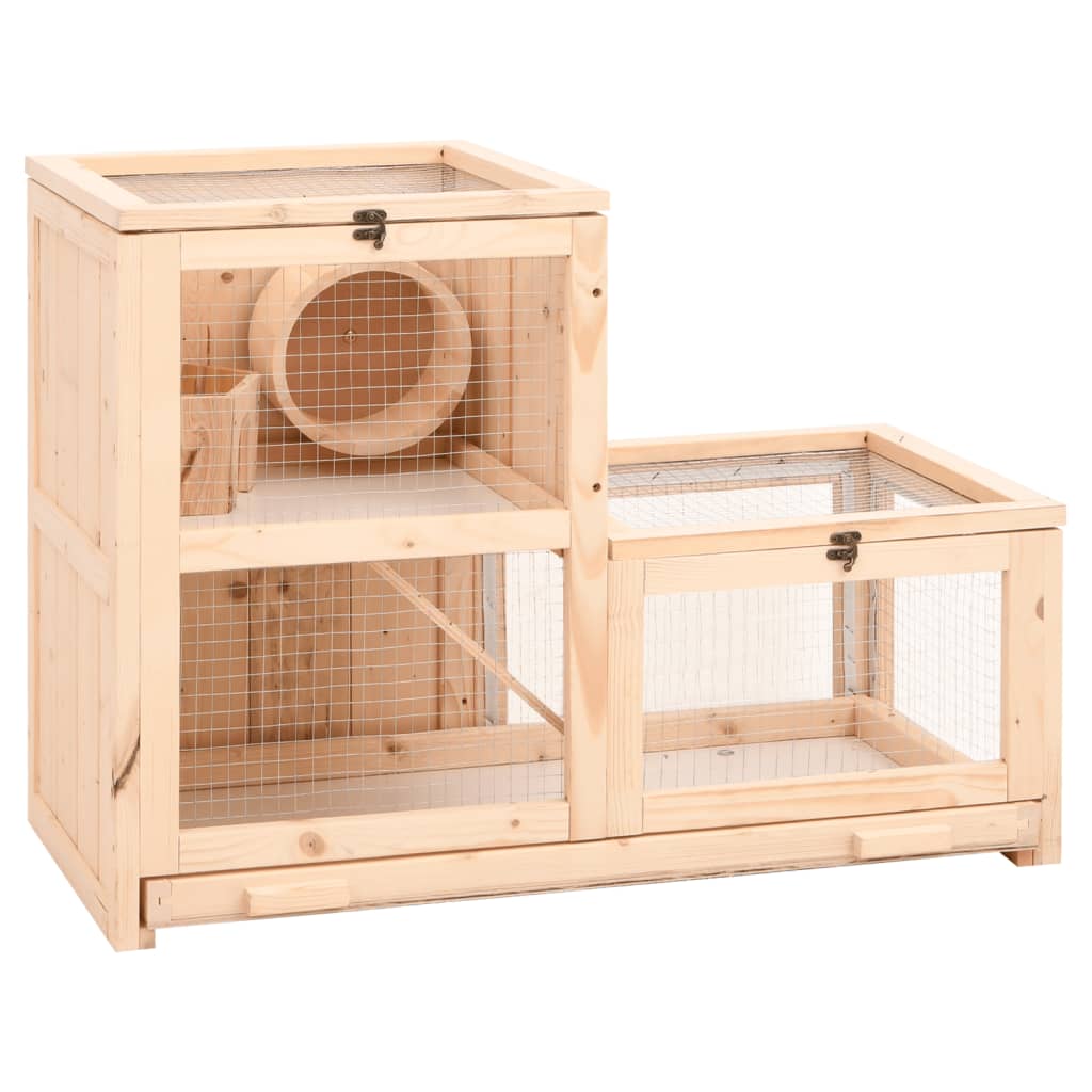 VidaXL Hamsterkooi 81x40x60 cm massief vurenhout