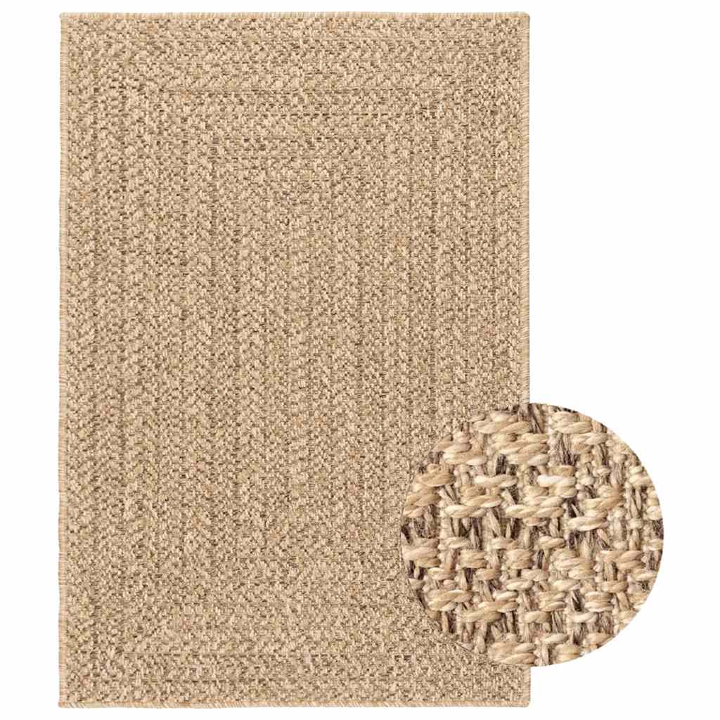 Vidaxl vloerkleed zizur binnen en buiten 140x200 cm jute look
