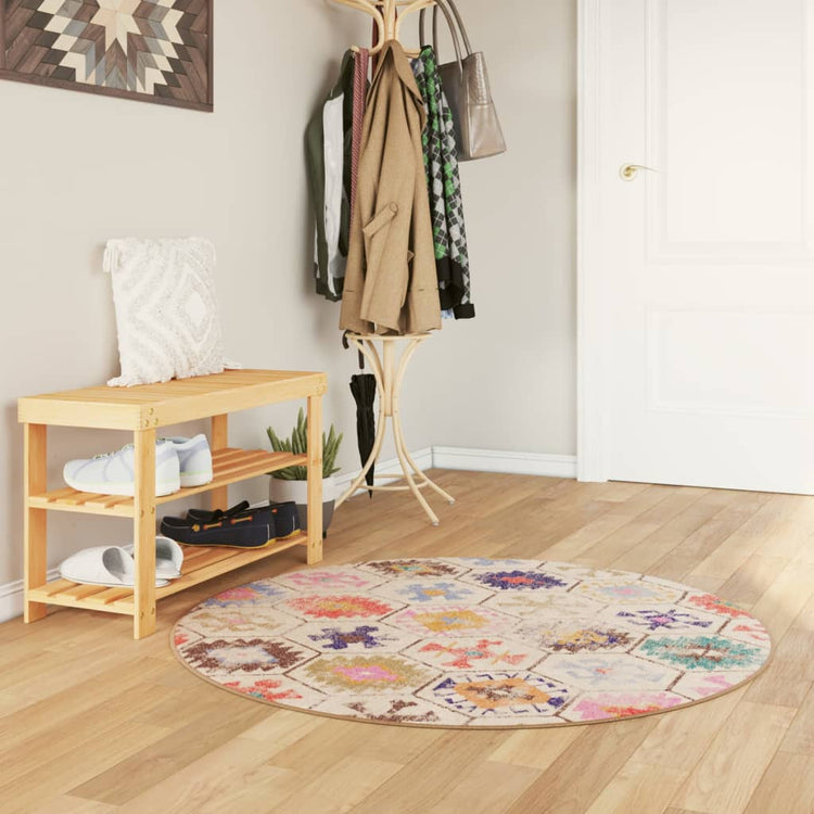 Vidaxl vloerkleed wasbaar ø 120 cm meerkleurig