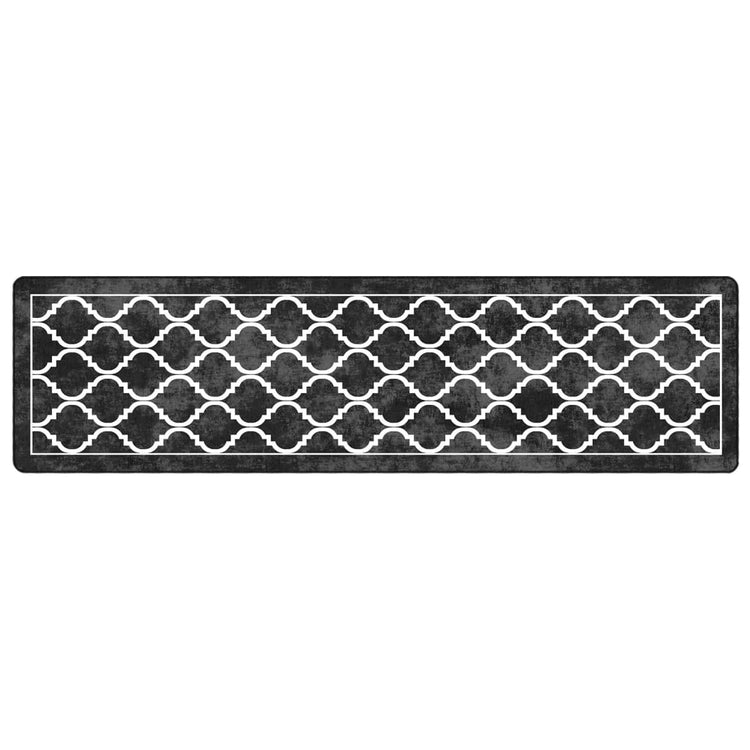 Vidaxl vloerkleed wasbaar 80x300 cm zwart en wit