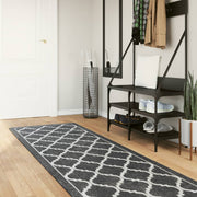 Vidaxl vloerkleed wasbaar 80x300 cm zwart en wit - afbeelding 1