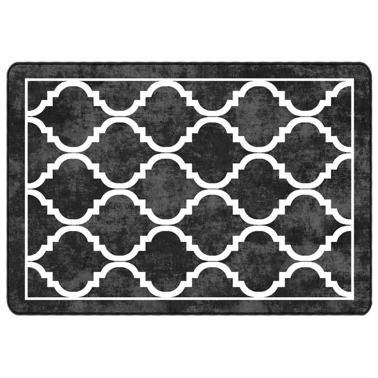 Vidaxl vloerkleed wasbaar 120x180 cm zwart en wit