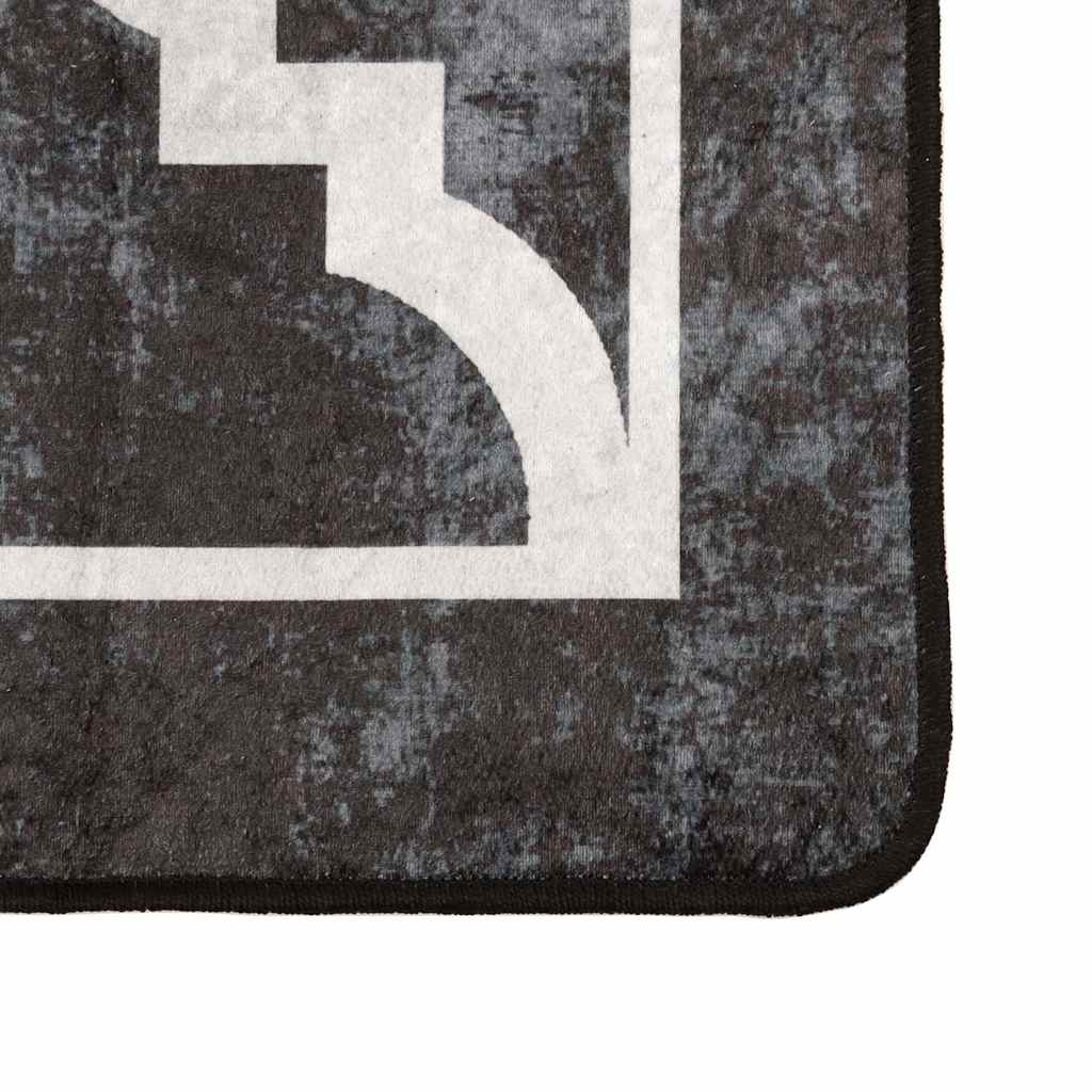 Vidaxl vloerkleed wasbaar 160x230 cm zwart en wit