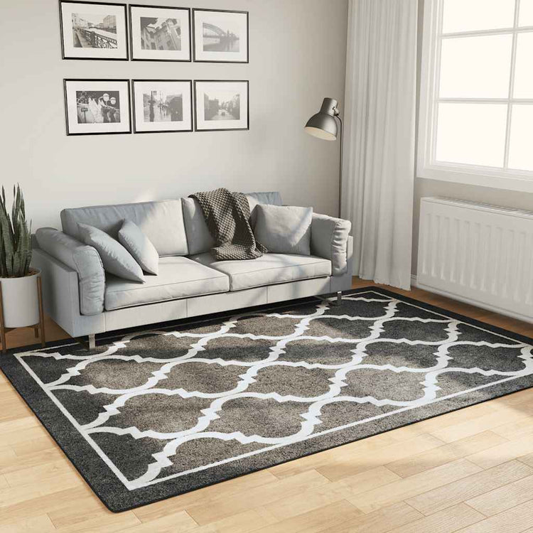 Vidaxl vloerkleed wasbaar 160x230 cm zwart en wit