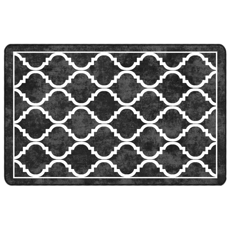 Vidaxl vloerkleed wasbaar 190x300 cm zwart en wit