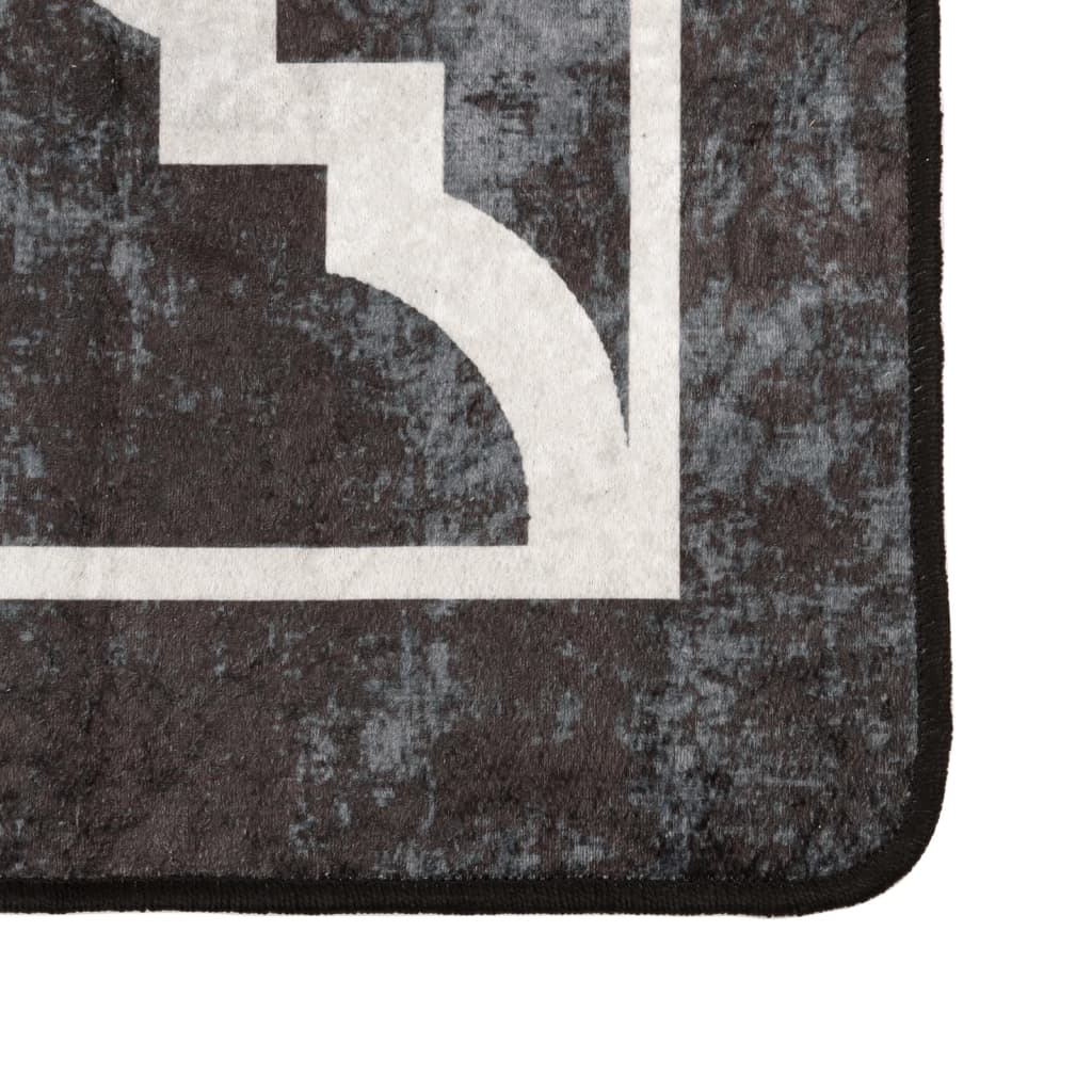 Vidaxl vloerkleed wasbaar 190x300 cm zwart en wit