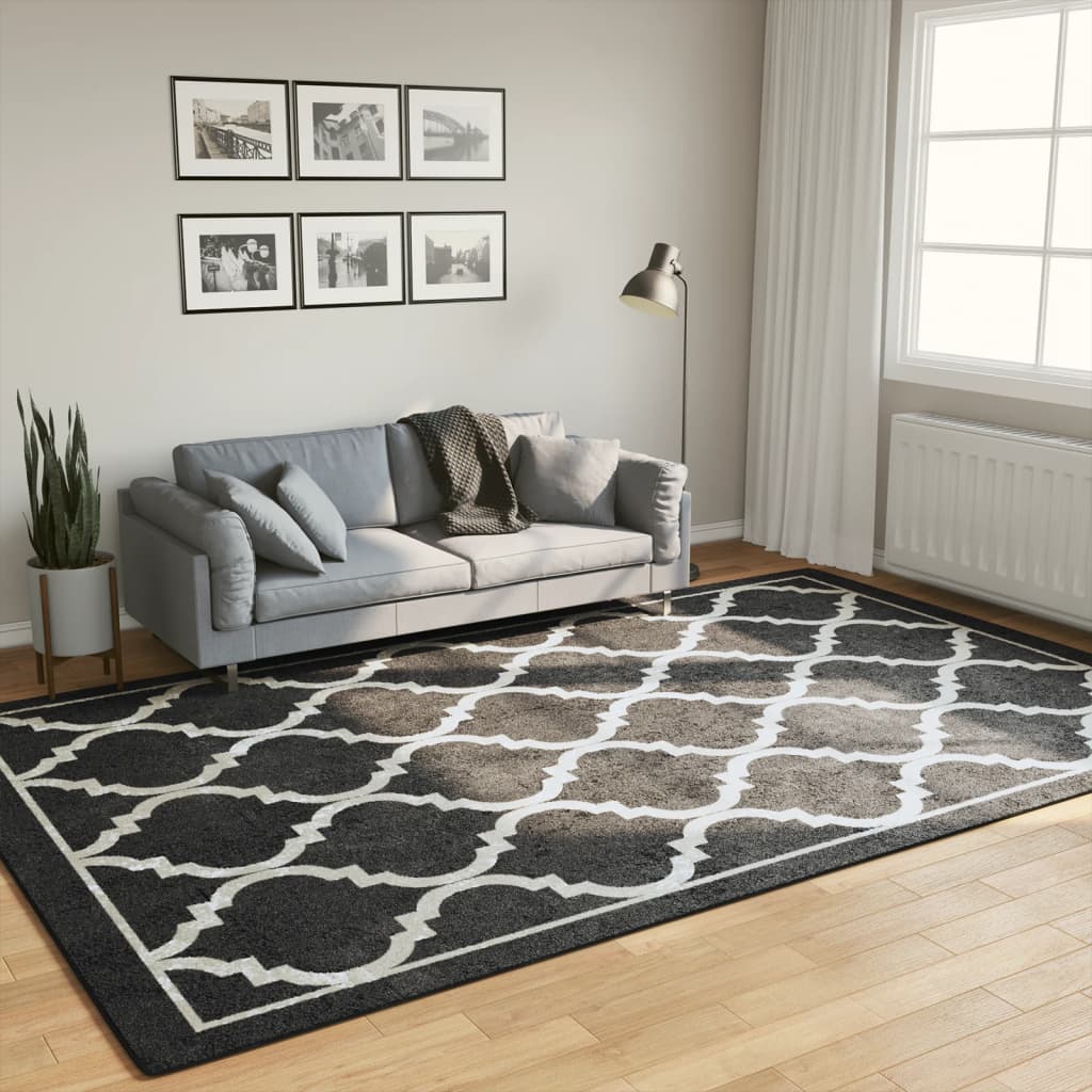 Vidaxl vloerkleed wasbaar 190x300 cm zwart en wit