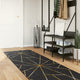 Vidaxl vloerkleed wasbaar 80x300 cm zwart en goudkleurig