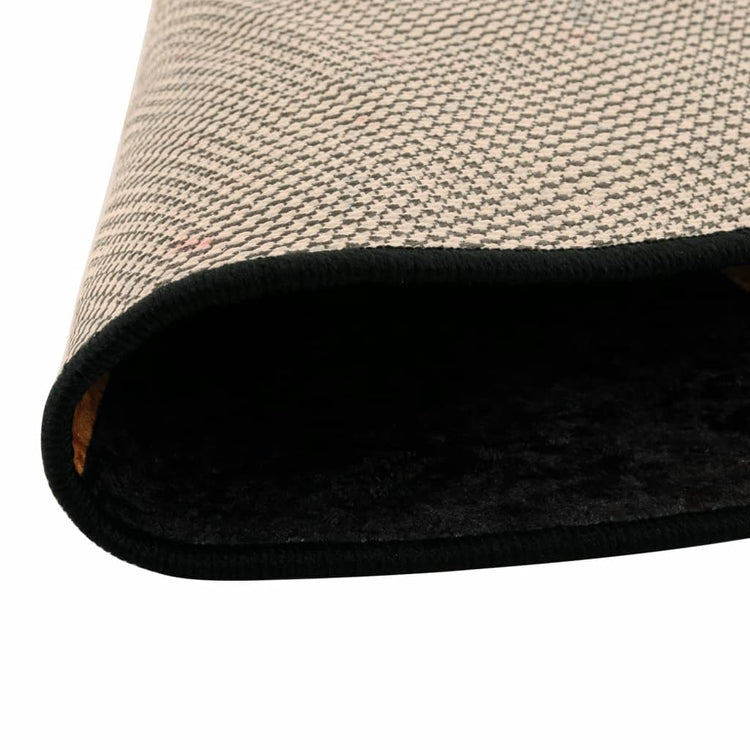 Vidaxl vloerkleed wasbaar ø 120 cm zwart en goudkleurig