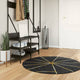 Vidaxl vloerkleed wasbaar ø 120 cm zwart en goudkleurig