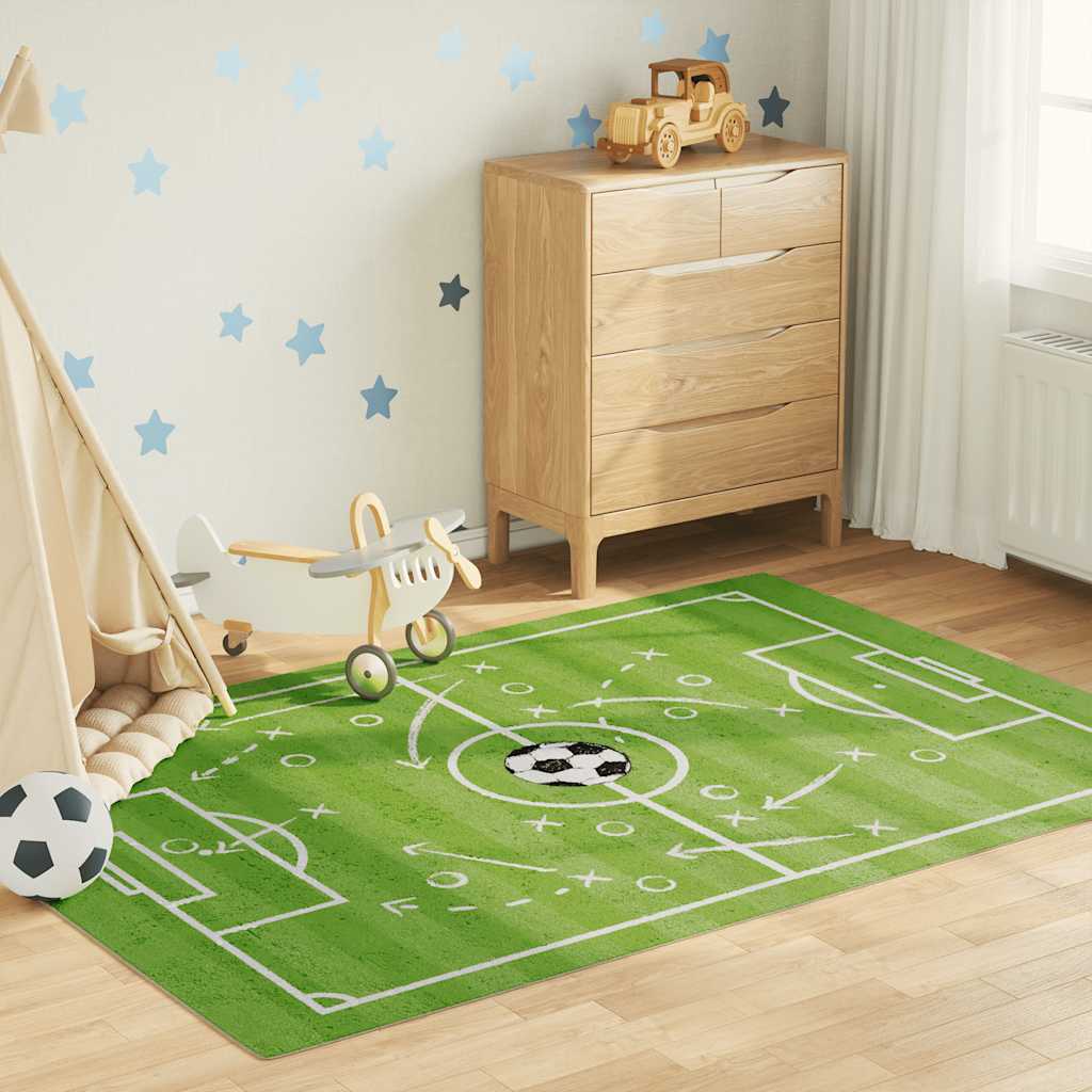 Vidaxl kindervloerkleed voetbalveld wasbaar 160x230 cm groen