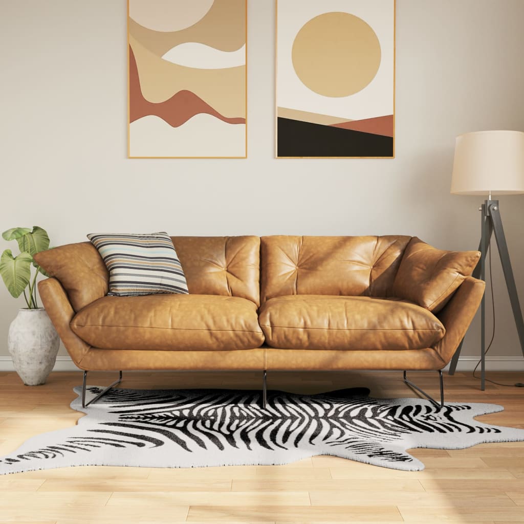 Vidaxl vloerkleed zebrapatroon wasbaar 120x170 cm zwart wit