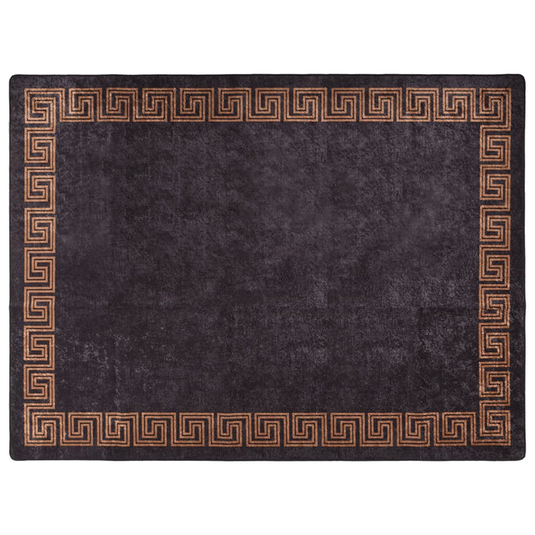 Vidaxl vloerkleed wasbaar 400x300 cm zwart en goudkleurig