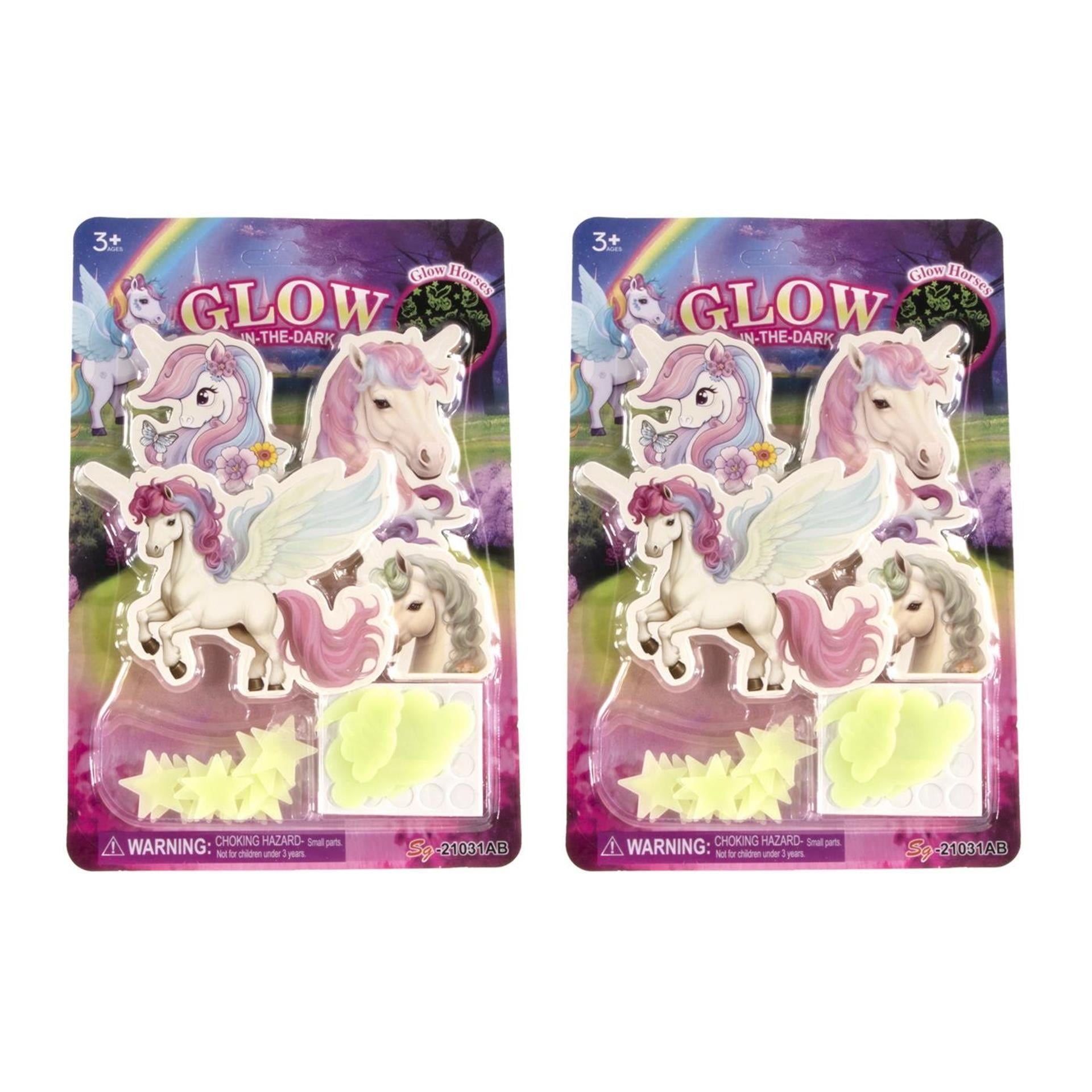 Glow in the dark stickers unicorn 24-delig
