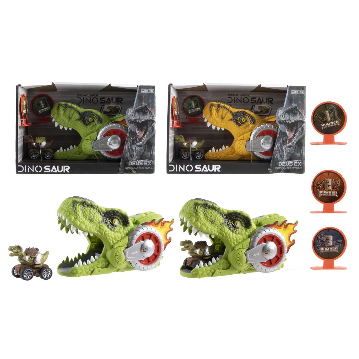 Dino afschietset 5-delig 18,5cm 2 assorti