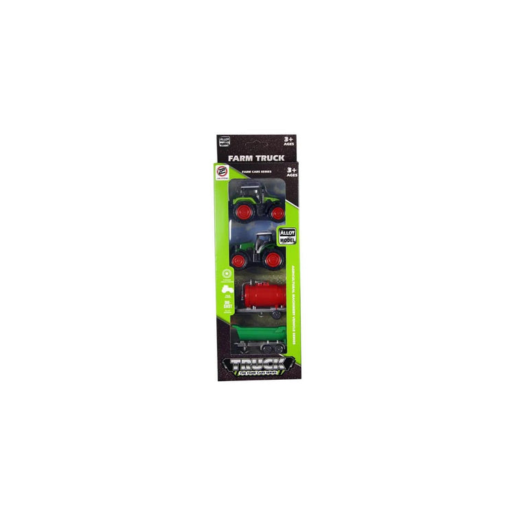 Tractorset die-cast pull back 7cm 4 assorti