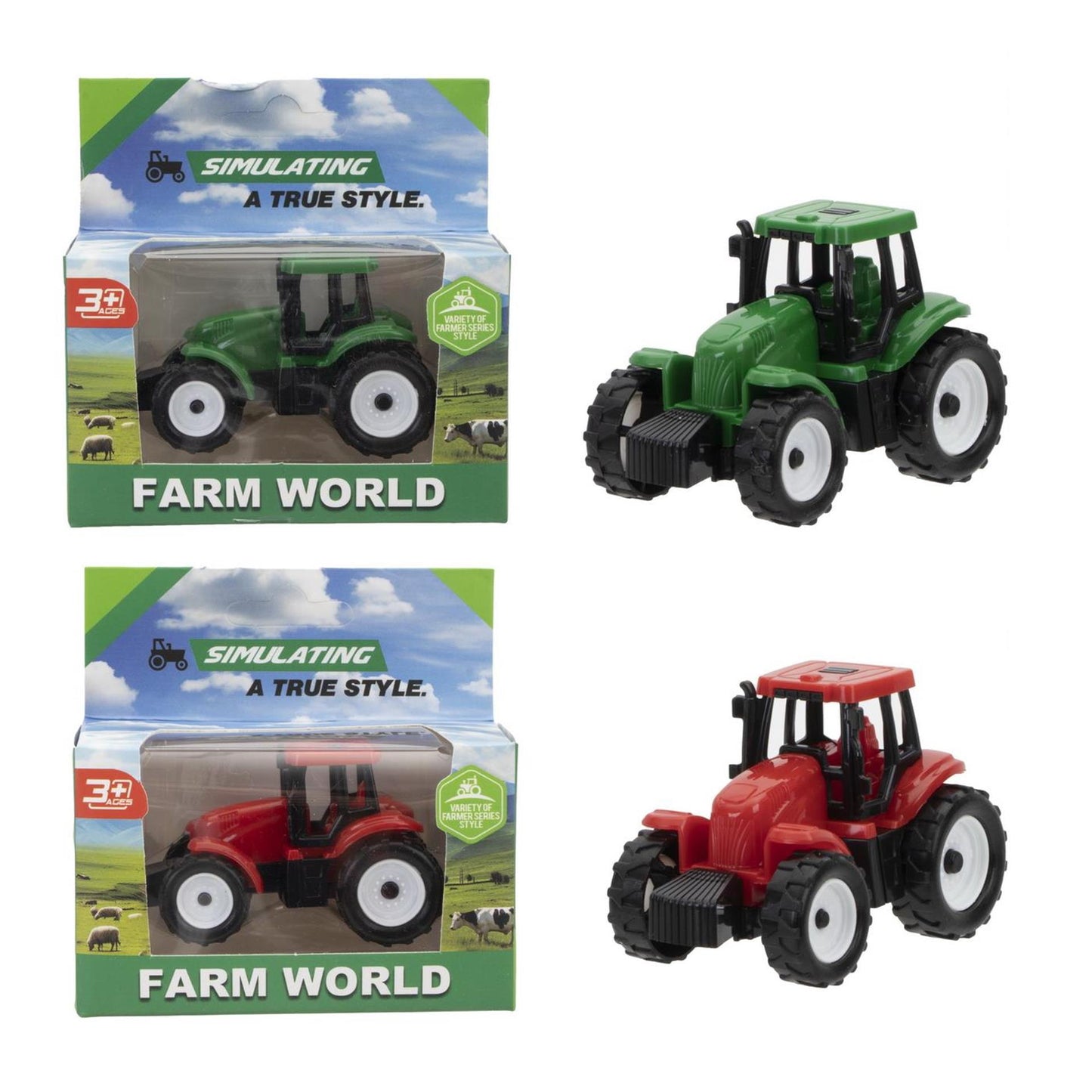 Tractor free wheel 7cm 2 assorti